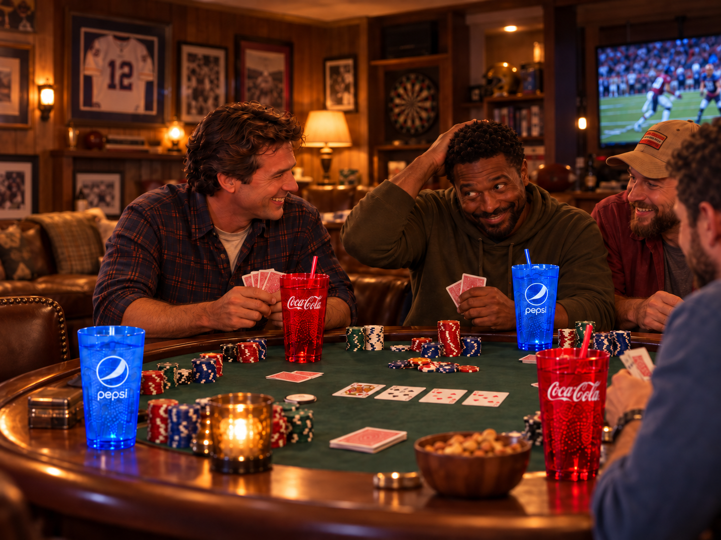 Coca-Cola & Pepsi Restaurant Cups being enjoyed at home
