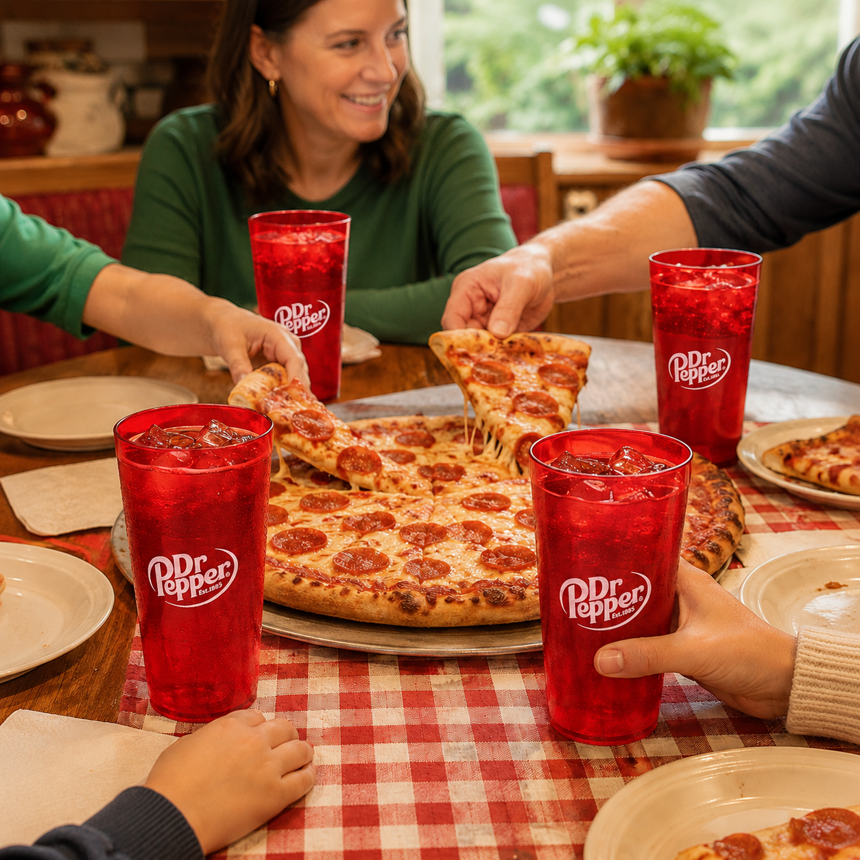 Dr Pepper Restaurant Tumblers being enjoyed at home