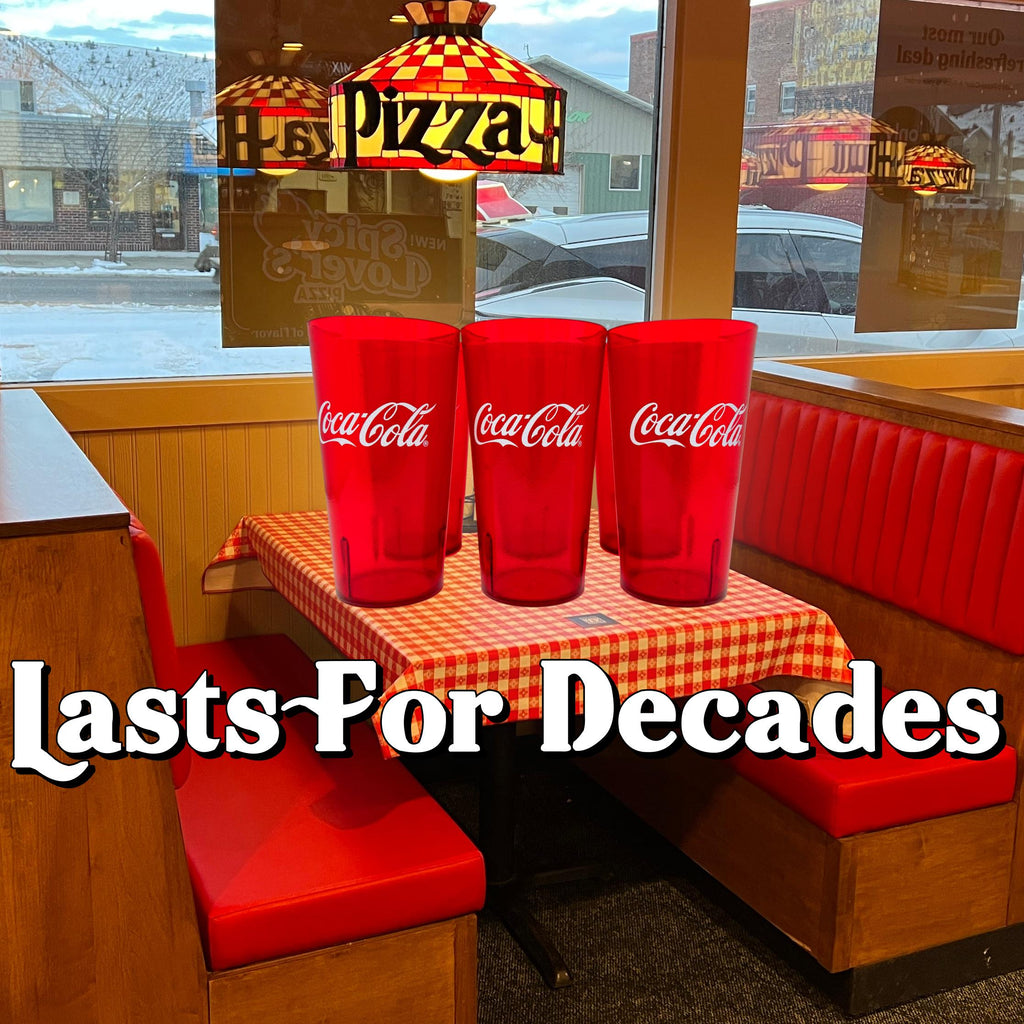 20-32oz Restaurant Grade Red-Blue Coca Cola-Pepsi Heavy-Duty Plastic Tumblers - Reusable, Shatterproof, Stackable, BPA Free Drinkware Cups