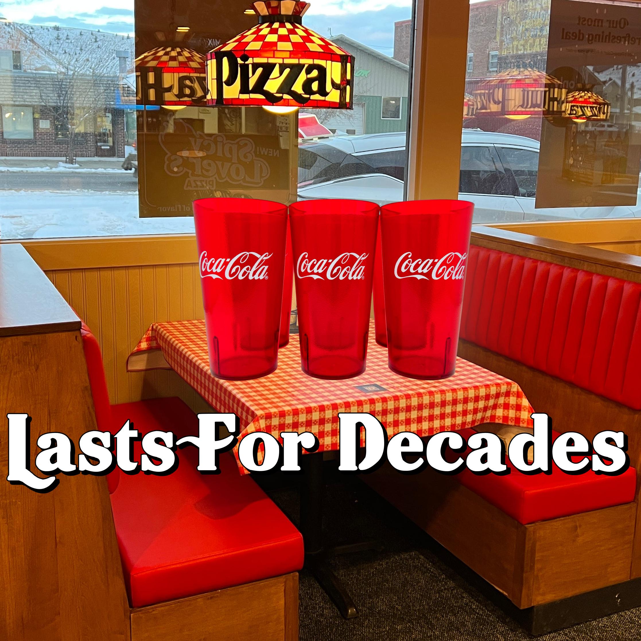 20-32oz Restaurant Grade Red-Blue Coca Cola-Pepsi Heavy-Duty Plastic Tumblers - Reusable, Shatterproof, Stackable, BPA Free Drinkware Cups