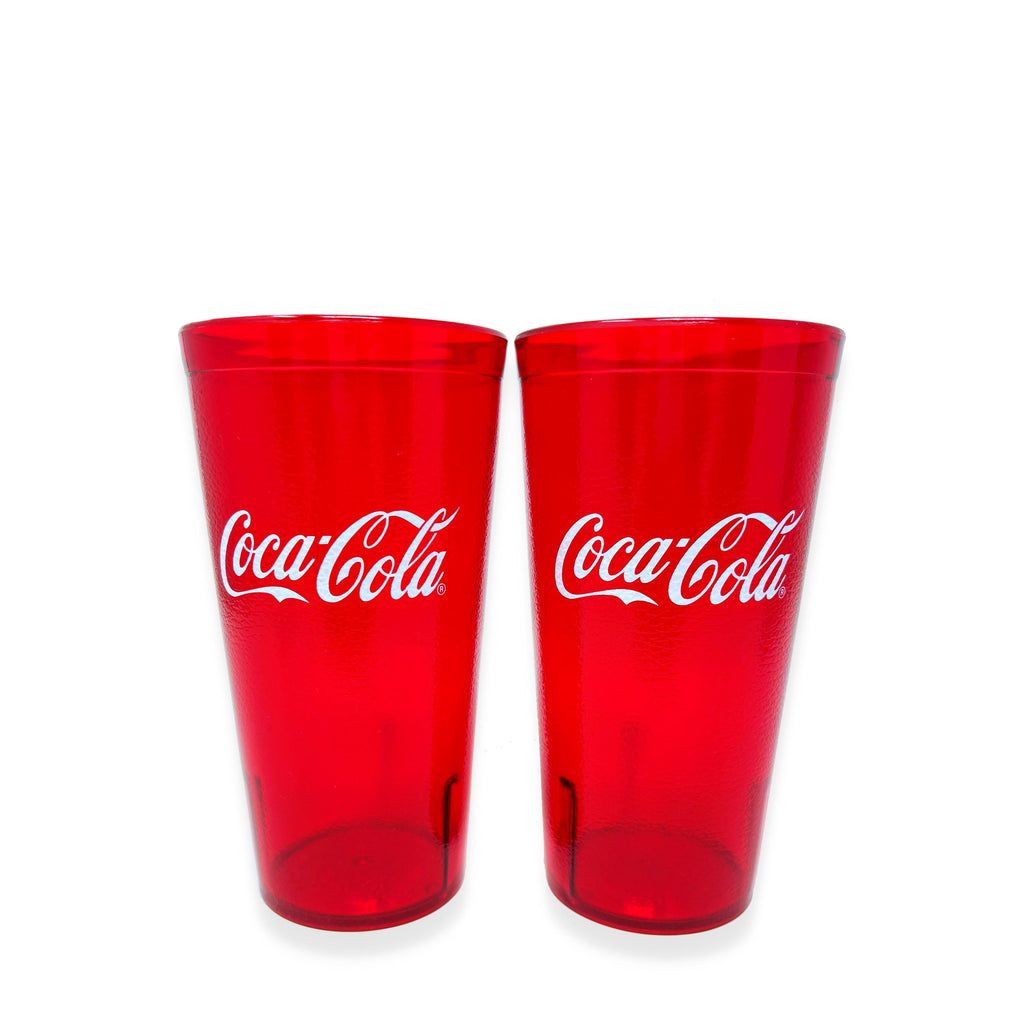 20-32oz Restaurant Grade Red-Blue Coca Cola-Pepsi Heavy-Duty Plastic Tumblers - Reusable, Shatterproof, Stackable, BPA Free Drinkware Cups