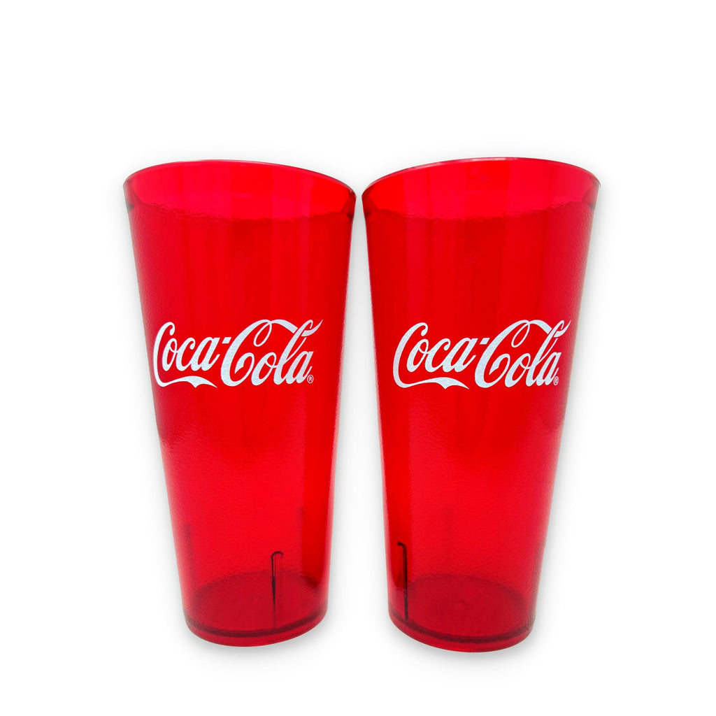 20-32oz Restaurant Grade Red-Blue Coca Cola-Pepsi Heavy-Duty Plastic Tumblers - Reusable, Shatterproof, Stackable, BPA Free Drinkware Cups