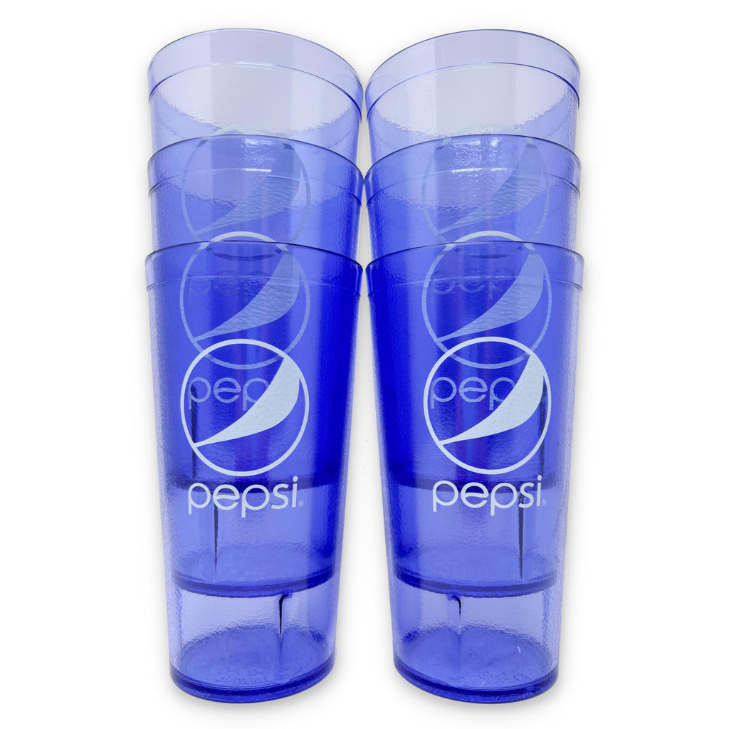 20-32oz Restaurant Grade Red-Blue Coca Cola-Pepsi Heavy-Duty Plastic Tumblers - Reusable, Shatterproof, Stackable, BPA Free Drinkware Cups
