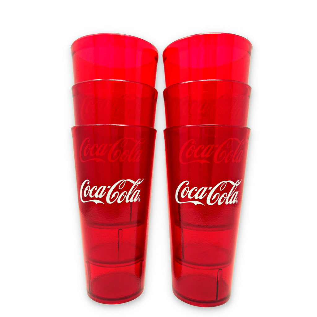 20-32oz Restaurant Grade Red-Blue Coca Cola-Pepsi Heavy-Duty Plastic Tumblers - Reusable, Shatterproof, Stackable, BPA Free Drinkware Cups