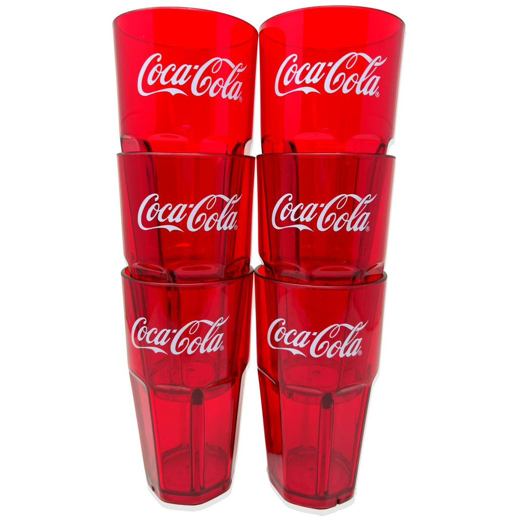 20-32oz Restaurant Grade Red-Blue Coca Cola-Pepsi Heavy-Duty Plastic Tumblers - Reusable, Shatterproof, Stackable, BPA Free Drinkware Cups