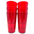 The Kitchen Boutique Signature – 2, 4, or 6 Red Clear or Blue Tumblers, 20oz – Premium Heavy-Duty, Shatterproof, Reusable