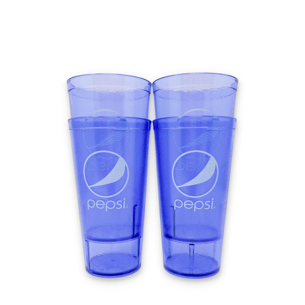 20-32oz Restaurant Grade Red-Blue Coca Cola-Pepsi Heavy-Duty Plastic Tumblers - Reusable, Shatterproof, Stackable, BPA Free Drinkware Cups