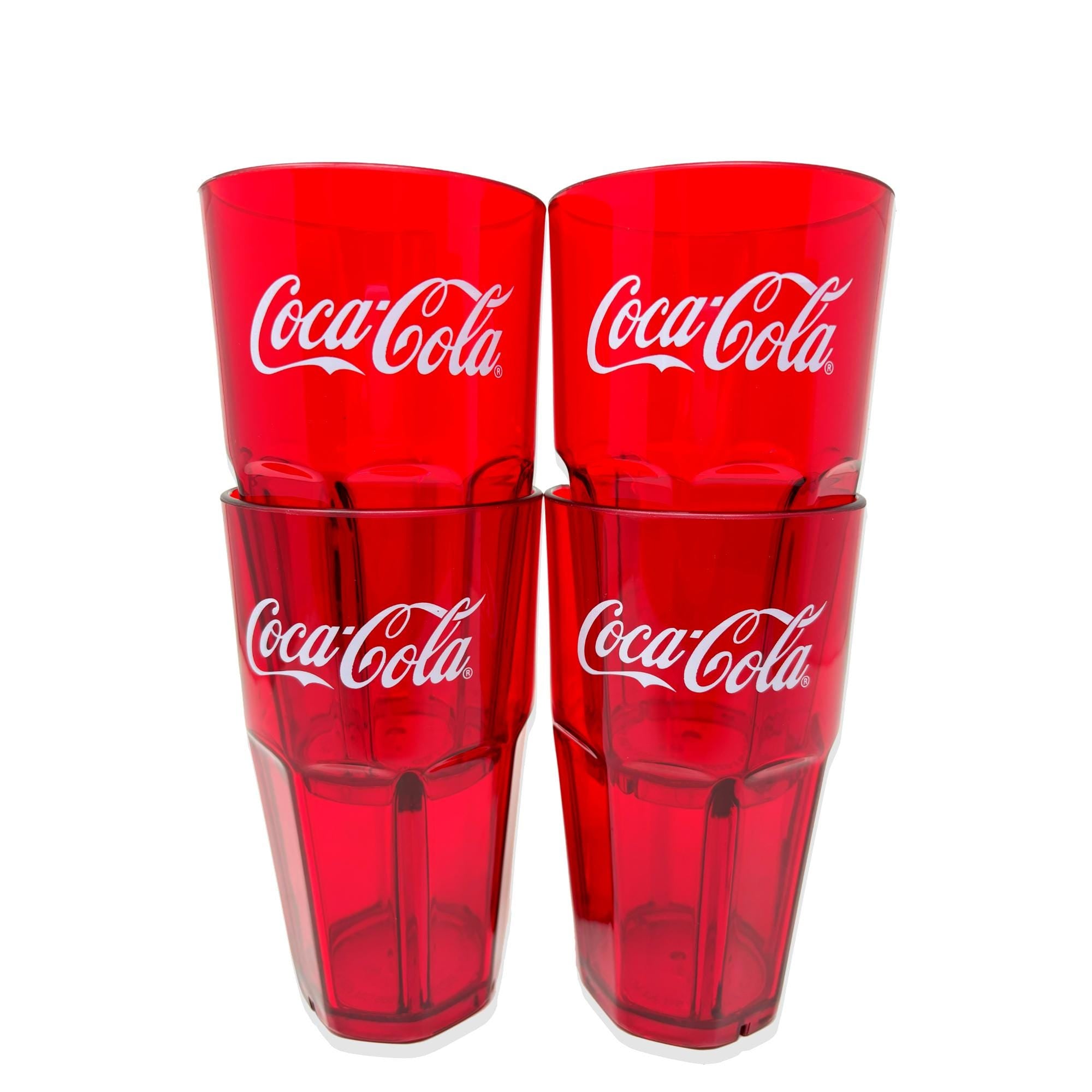 20-32oz Restaurant Grade Red-Blue Coca Cola-Pepsi Heavy-Duty Plastic Tumblers - Reusable, Shatterproof, Stackable, BPA Free Drinkware Cups