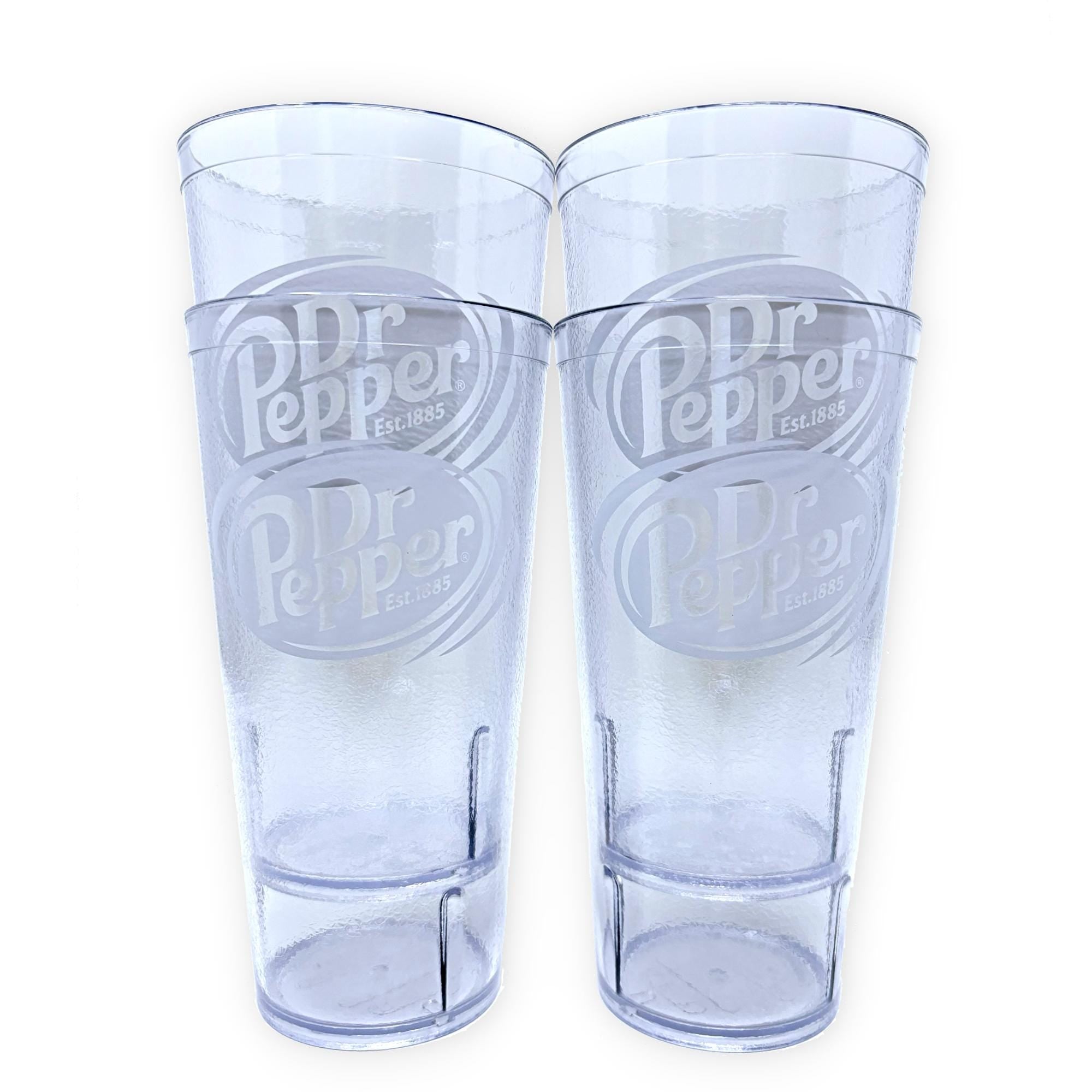 24oz Restaurant Grade Dr. Pepper Clear Heavy-Duty Plastic Tumblers - Reusable, Shatterproof, Stackable, BPA Free Drinkware Cups