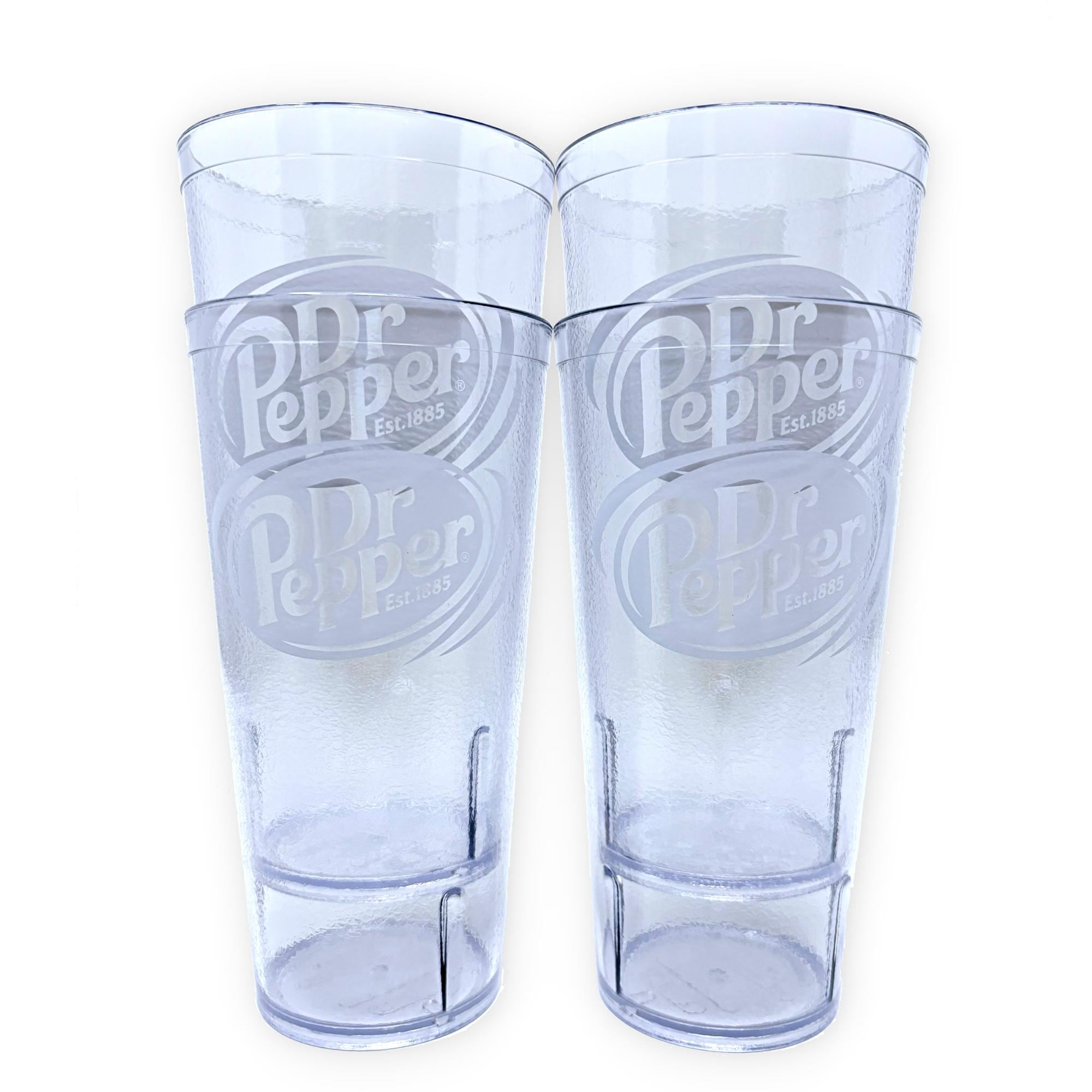 24oz Restaurant Grade Dr. Pepper Clear Heavy-Duty Plastic Tumblers - Reusable, Shatterproof, Stackable, BPA Free Drinkware Cups