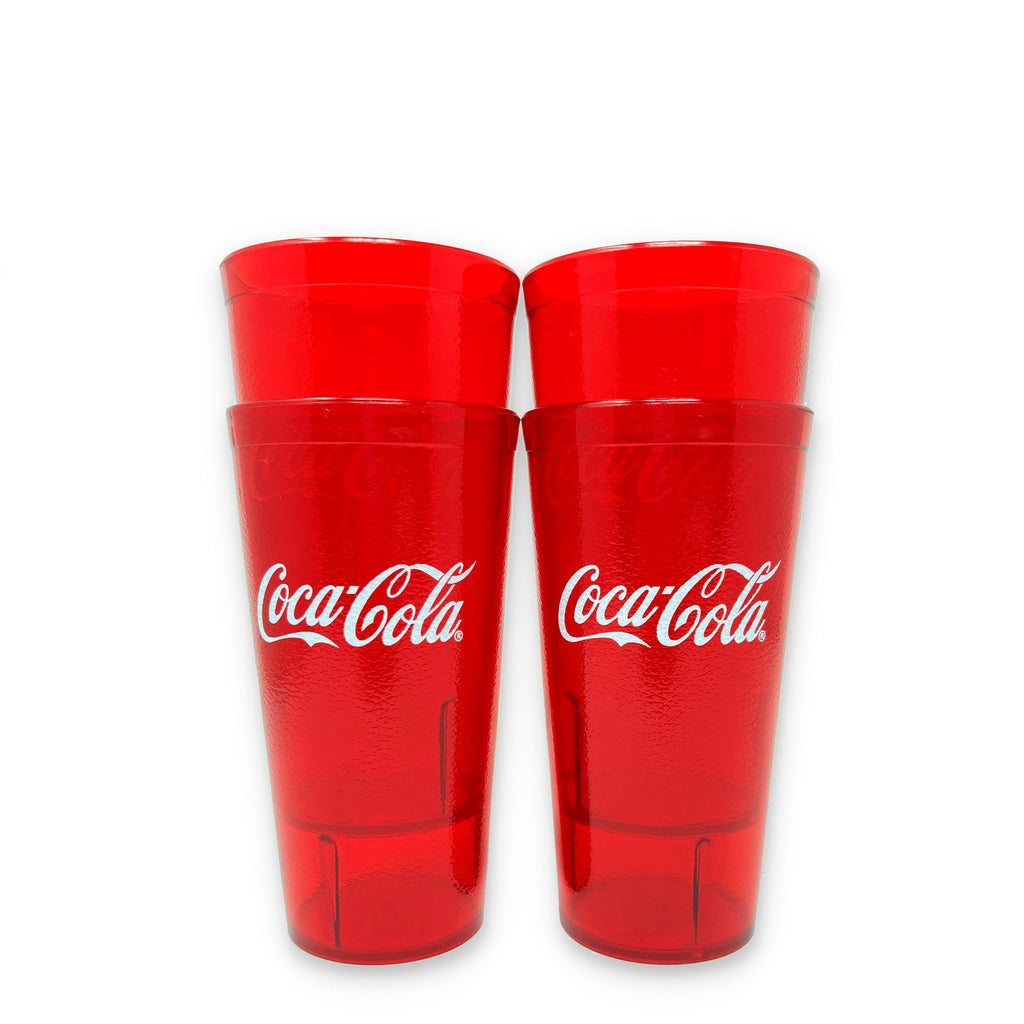 20-32oz Restaurant Grade Red-Blue Coca Cola-Pepsi Heavy-Duty Plastic Tumblers - Reusable, Shatterproof, Stackable, BPA Free Drinkware Cups
