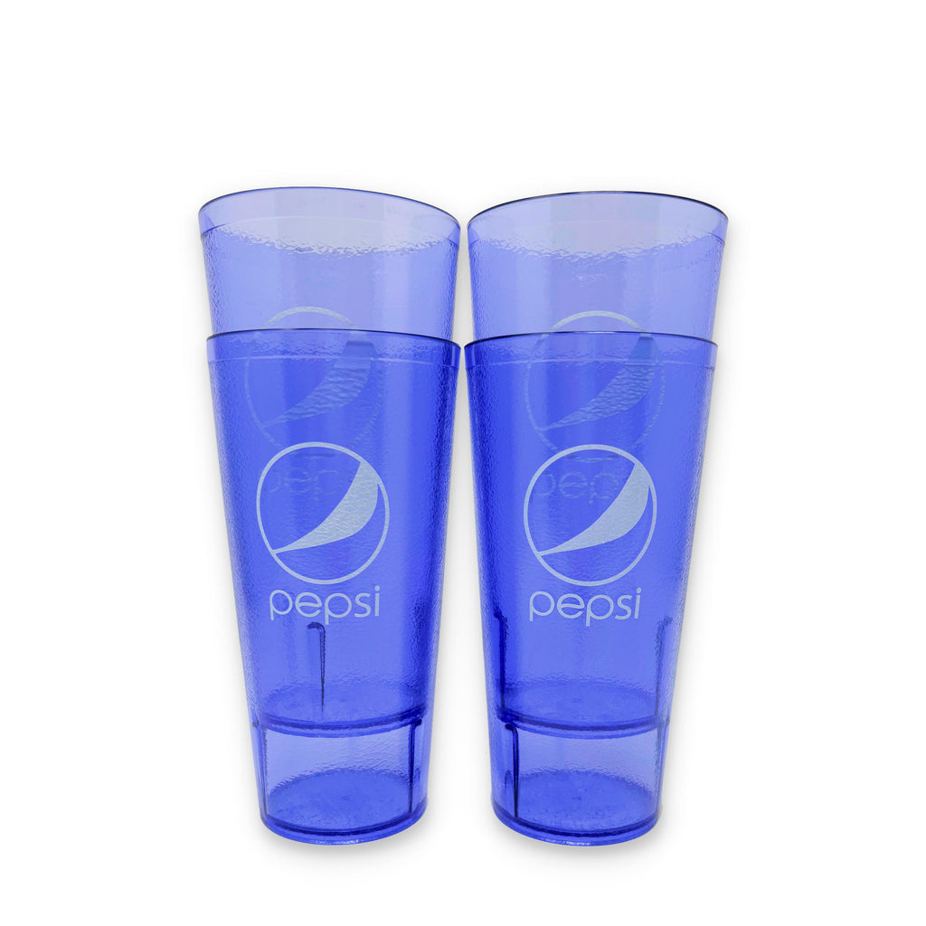 20-32oz Restaurant Grade Red-Blue Coca Cola-Pepsi Heavy-Duty Plastic Tumblers - Reusable, Shatterproof, Stackable, BPA Free Drinkware Cups