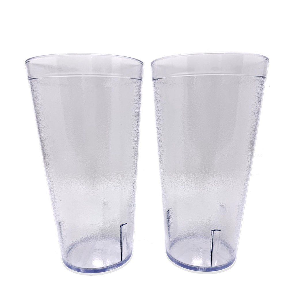 20oz Red Clear Blue Restaurant Grade Clear Heavy-Duty Plastic Tumblers - Reusable, Shatterproof, Stackable, BPA Free Drinkware Cups