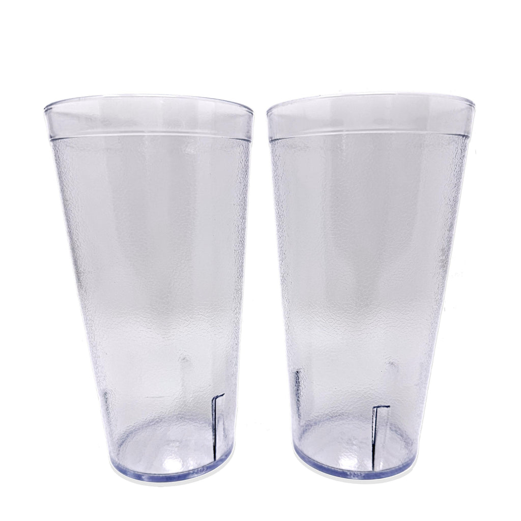 20oz Red Clear Blue Restaurant Grade Clear Heavy-Duty Plastic Tumblers - Reusable, Shatterproof, Stackable, BPA Free Drinkware Cups