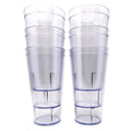 20oz Red Clear Blue Restaurant Grade Clear Heavy-Duty Plastic Tumblers - Reusable, Shatterproof, Stackable, BPA Free Drinkware Cups