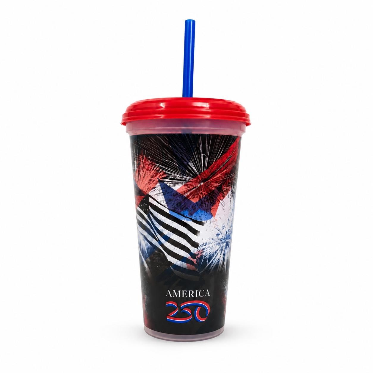 America 250 year anniversary Reusable Cups with Straws and Lids - Made in America 32oz - 10pcs or 4pcs